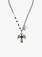 Social Collision Wined Cross Pendant Necklace