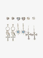 Social Collision Spike Star Gothic Cross Earring Set