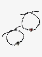 Social Collision Heart Gem Best Friend Cord Bracelet Set