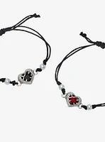 Social Collision Heart Gem Best Friend Cord Bracelet Set