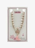 Sweet Society Pink Sakura Moon Crystal Necklace Set