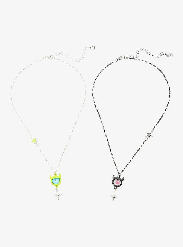 Social Collision Monster Eye Star Best Friend Necklace Set