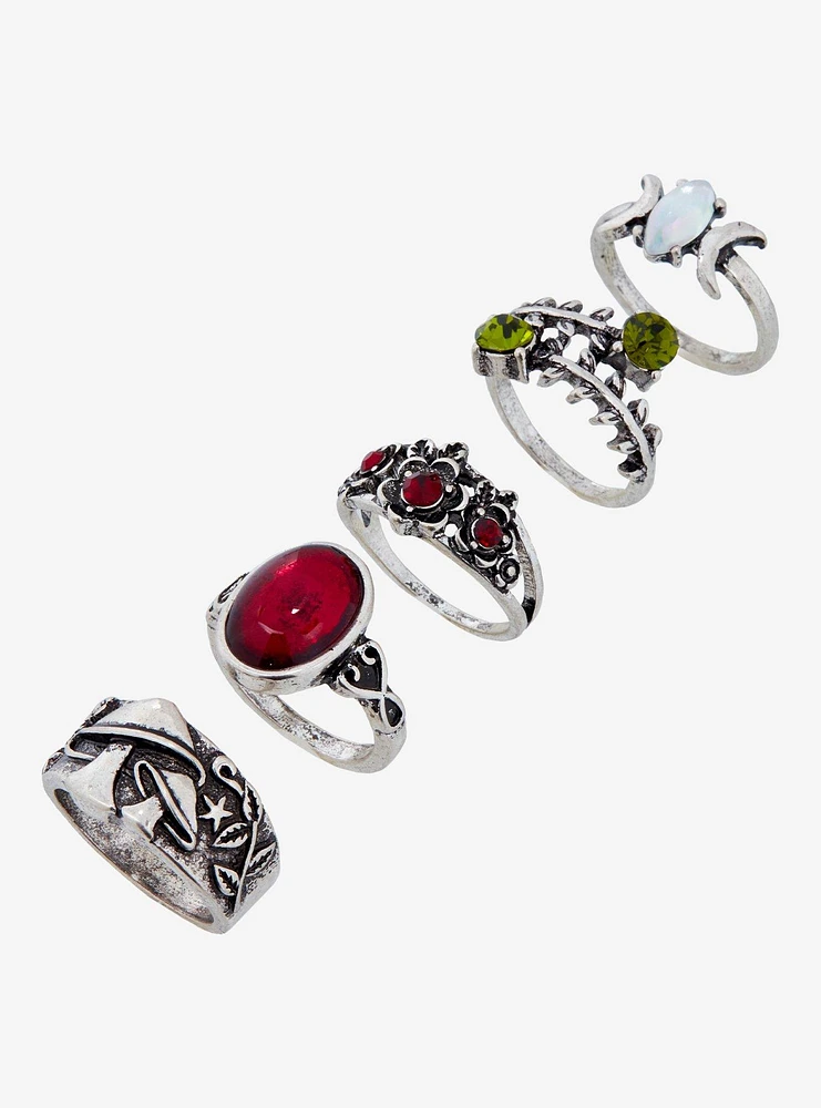 Thorn & Fable Flower Mushroom Ring Set