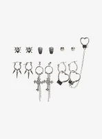 Social Collision Heart Lock Earring Set