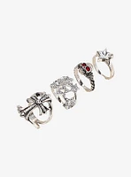 Social Collision Skull Star Cross Ring Set