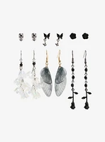 Thorn & Fable Black Rose Wing Earring Set