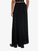 Cosmic Aura Black Grommet Tape Maxi Skirt