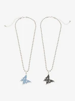 Social Collision Metal Butterfly Best Friend Necklace Set