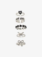 Sweet Society Sad Girl Heart Ring Set