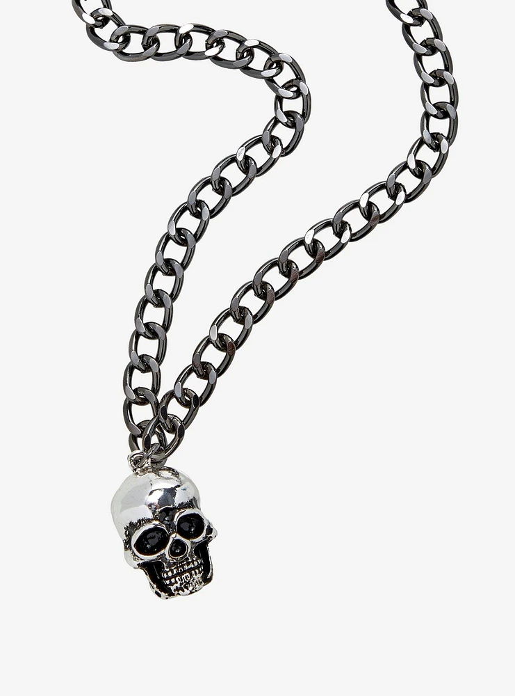 Social Collision Skull Pendant Chain Necklace