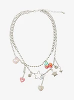 Sweet Society Cherry Heart Star Layered Necklace