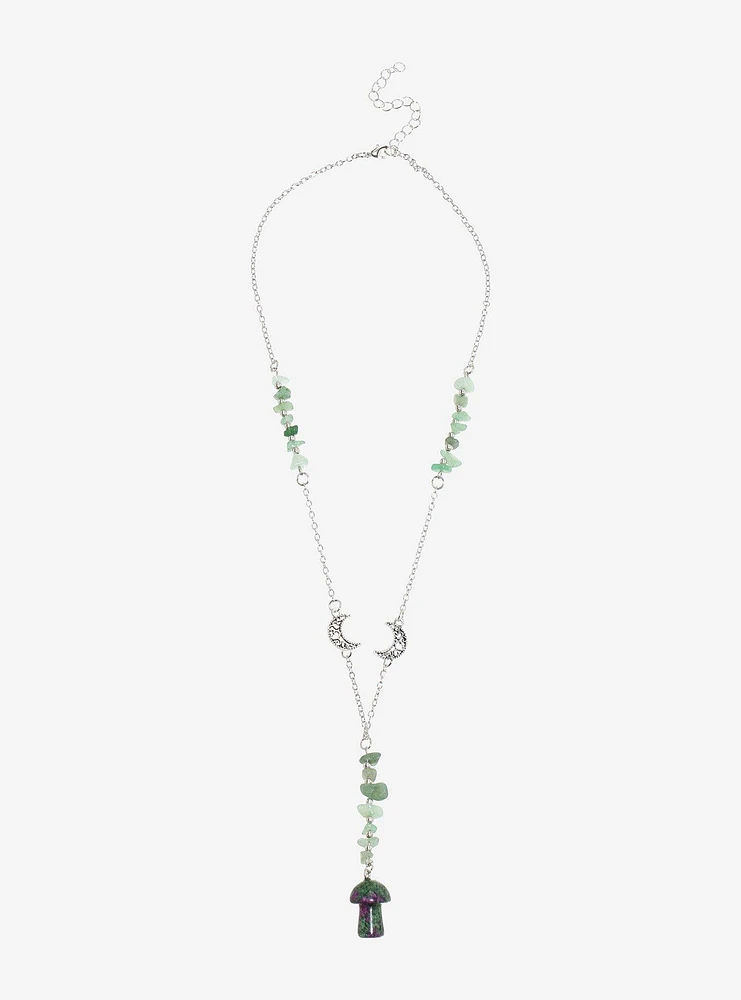 Thorn & Fable Mushroom Moon Green Crystal Necklace