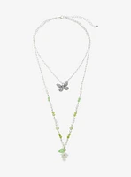 Thorn & Fable Butterfly Flower Layered Necklace