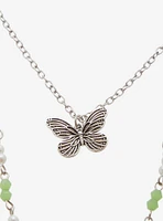 Thorn & Fable Butterfly Flower Layered Necklace