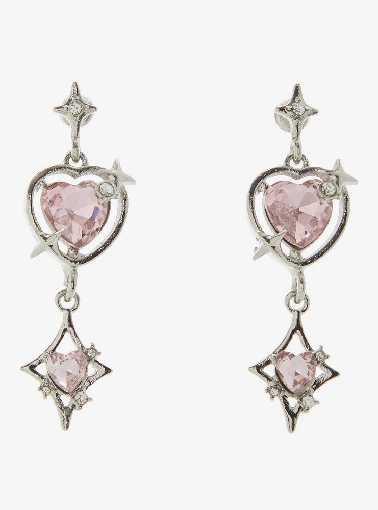 Sweet Society Heart Star Gem Drop Earrings