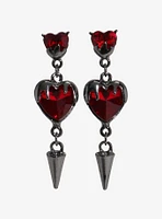 Social Collision Dripping Heart Spike Earrings