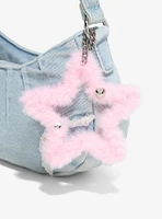 Pink Star Denim Shoulder Bag