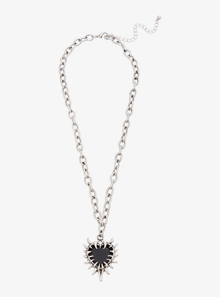 Social Collision Spike Heart Necklace