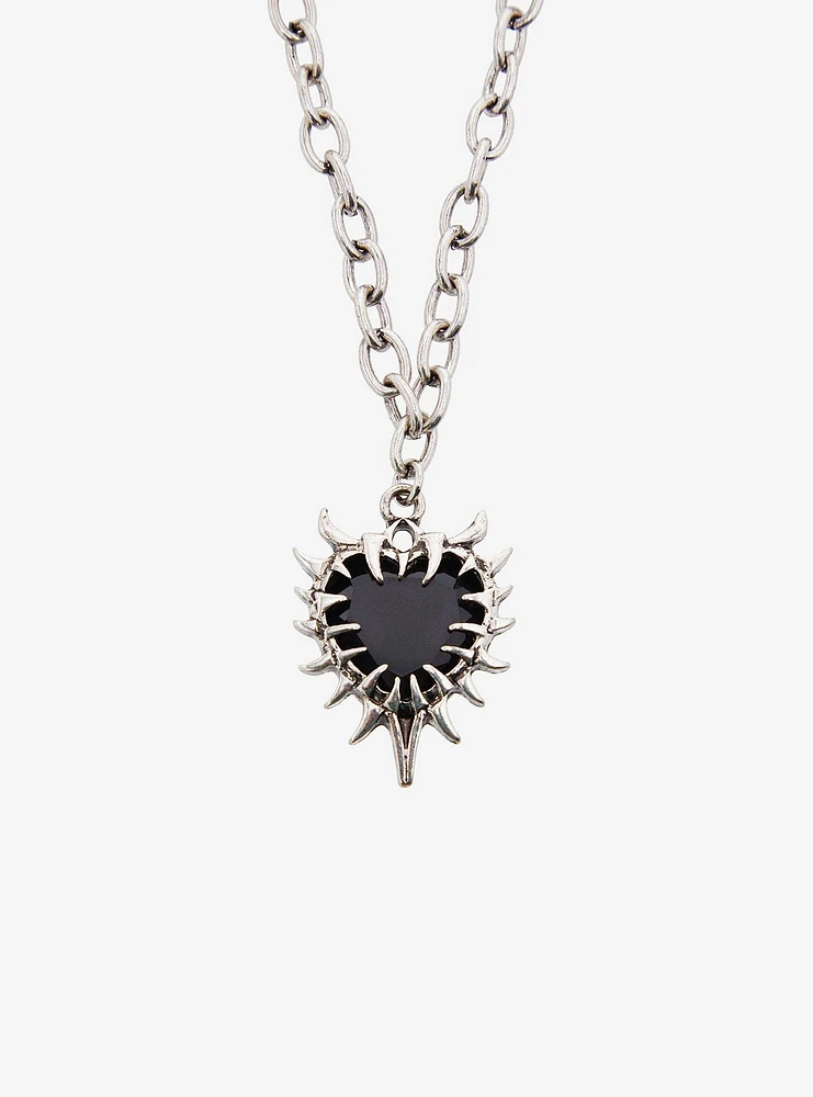 Social Collision Spike Heart Necklace