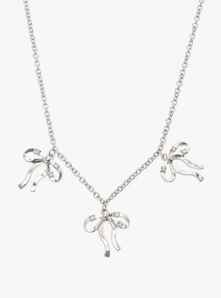 Social Collision Bow Bling Necklace