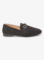 Yoki Black Gold Buckle Loafers