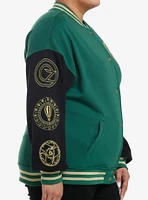 Wicked Emerald City Girls Oversized Varsity Jacket Plus