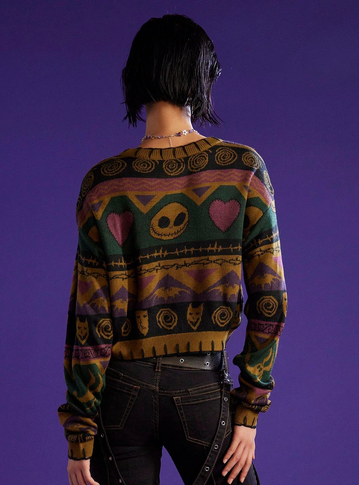 Her Universe The Nightmare Before Christmas Fair Isle Crop Girls Sweater