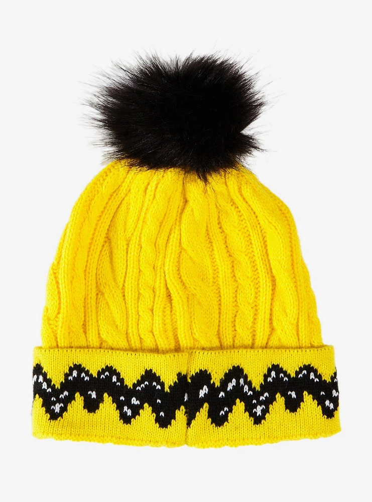 Peanuts Charlie Brown Stripe Pom Beanie