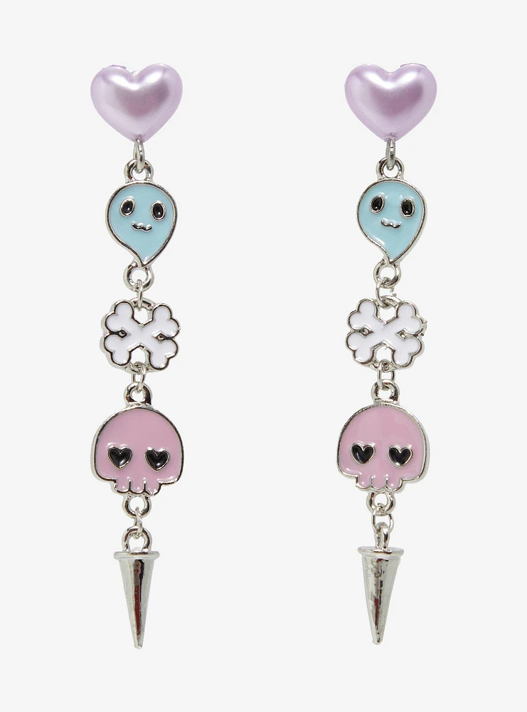 Sweet Society Pastel Ghost Skull Earrings