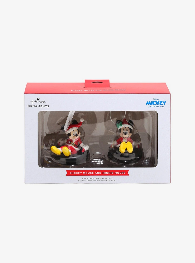 Hallmark Disney Mickey Mouse & Minnie Mouse Holiday Tubing Ornament Set