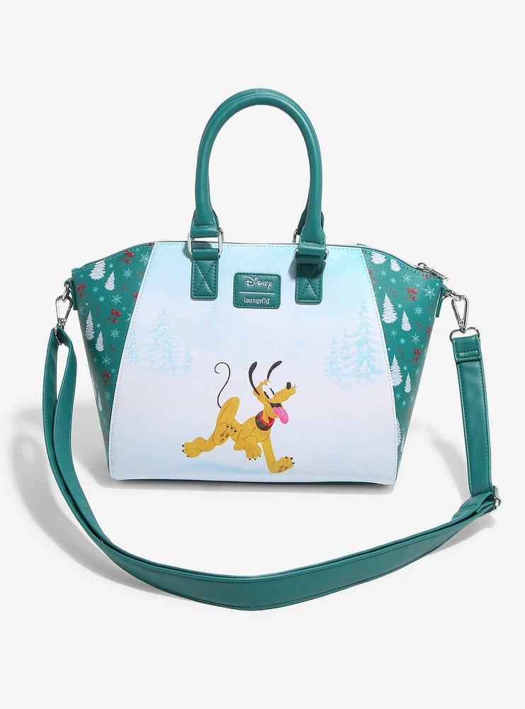 Loungefly Disney Mickey Mouse & Minnie Mouse Snowman Satchel Bag Hot Topic Exclusive