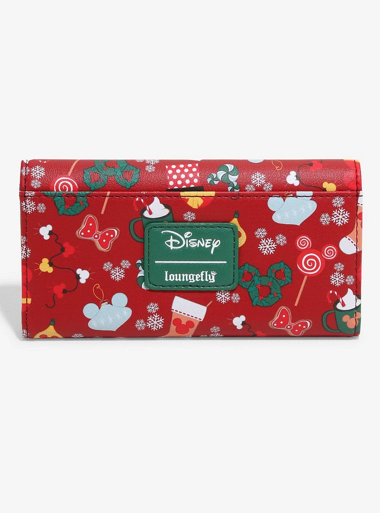 Loungefly Disney Mickey Mouse Holiday Sweets & Treats Flap Wallet Hot Topic Exclusive