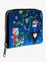 Loungefly The Nightmare Before Christmas Jack & Sally Tree Decorating Mini Zipper Wallet