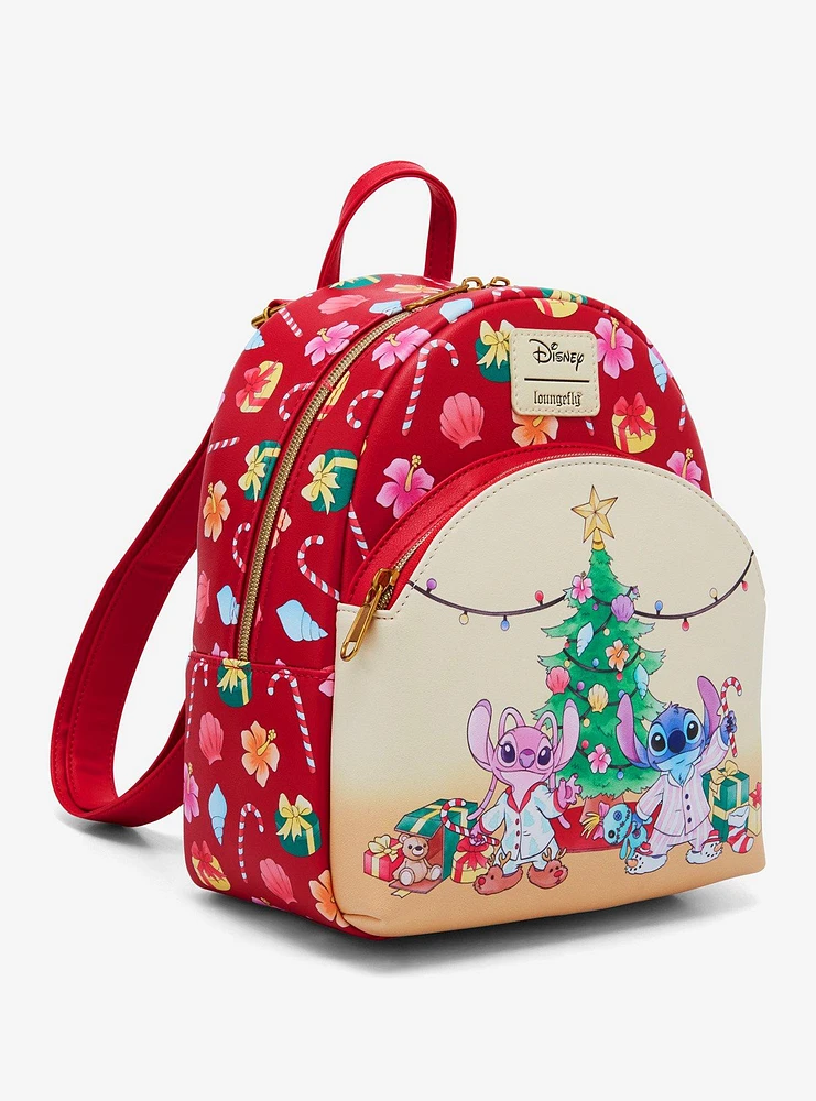 Loungefly Disney Stitch & Angel Holiday Tree Mini Backpack Hot Topic Exclusive