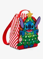 Loungefly Disney Stitch Christmas Tree Figural Mini Backpack Hot Topic Exclusive