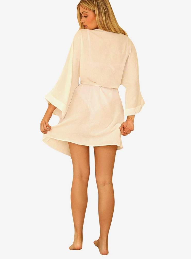 Dippin' Daisy's Marilyn Swim Cover-Up Robe Dotted Crepe