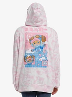 One Piece Chopper Pink Tie-Dye Girls Oversized Hoodie