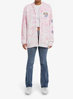 One Piece Chopper Pink Tie-Dye Girls Oversized Hoodie