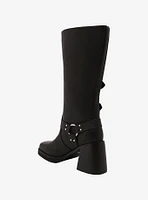 Azalea Wang Black Bronson Buckle Strap Boots