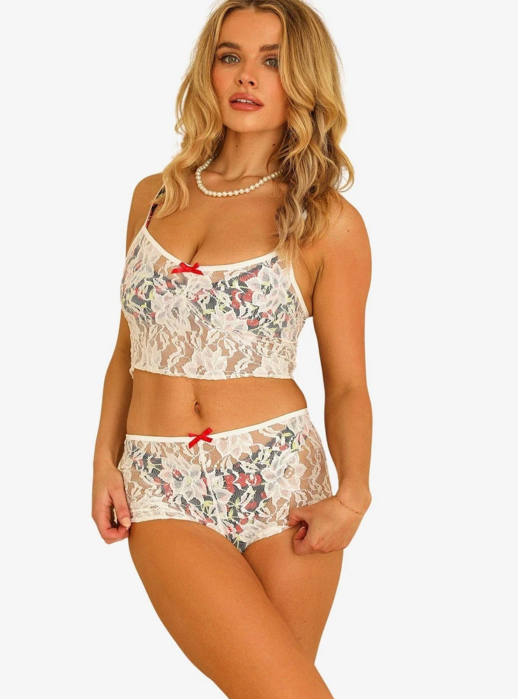 Dippin' Daisy's Naomi See Through Lace Swim Cover-Up Top Cream