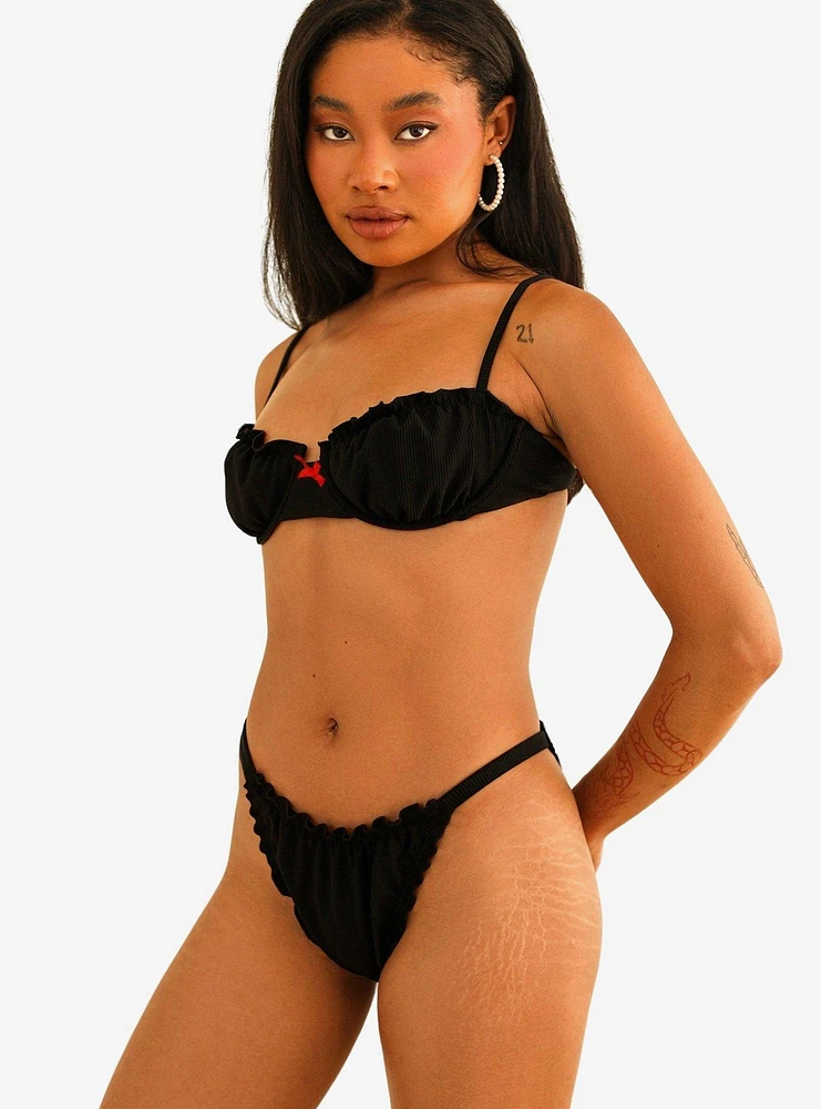 Dippin' Daisy's Gisele Cheeky Swim Bottom Black Rib