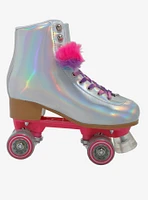 Cosmic Skates Silver Iridescent Pom Roller