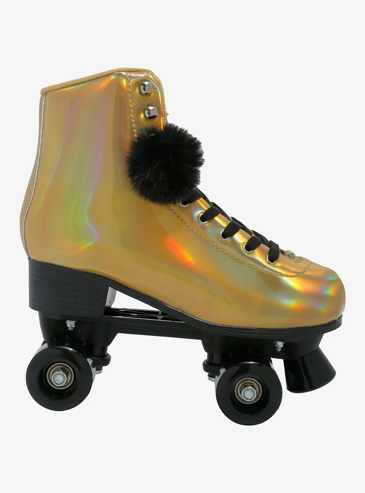 Cosmic Skates Gold Iridescent Pom Roller