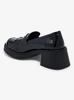 Dirty Laundry Shiny Black Heel Loafer