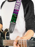 DC Comics The Joker Wanted Smiling Pose and Graffiti Guitar Strap