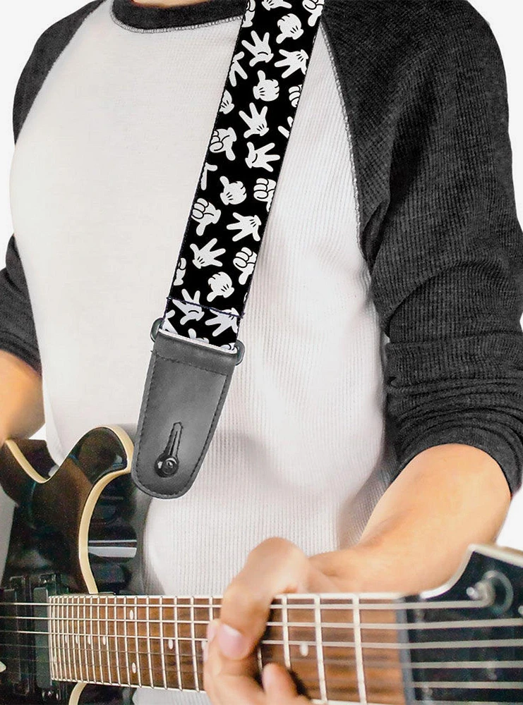 Disney Mickey Mouse Hand Gestures Scattered Guitar Strap