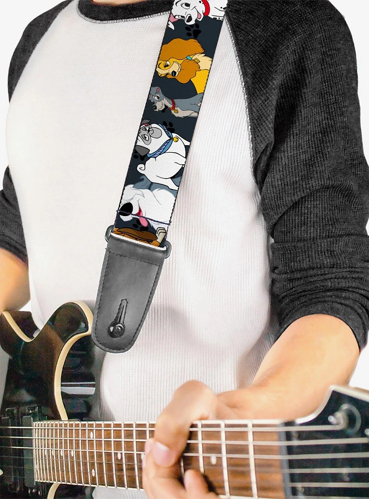 Disney Dogs Group Collage Paws Guitar Strap