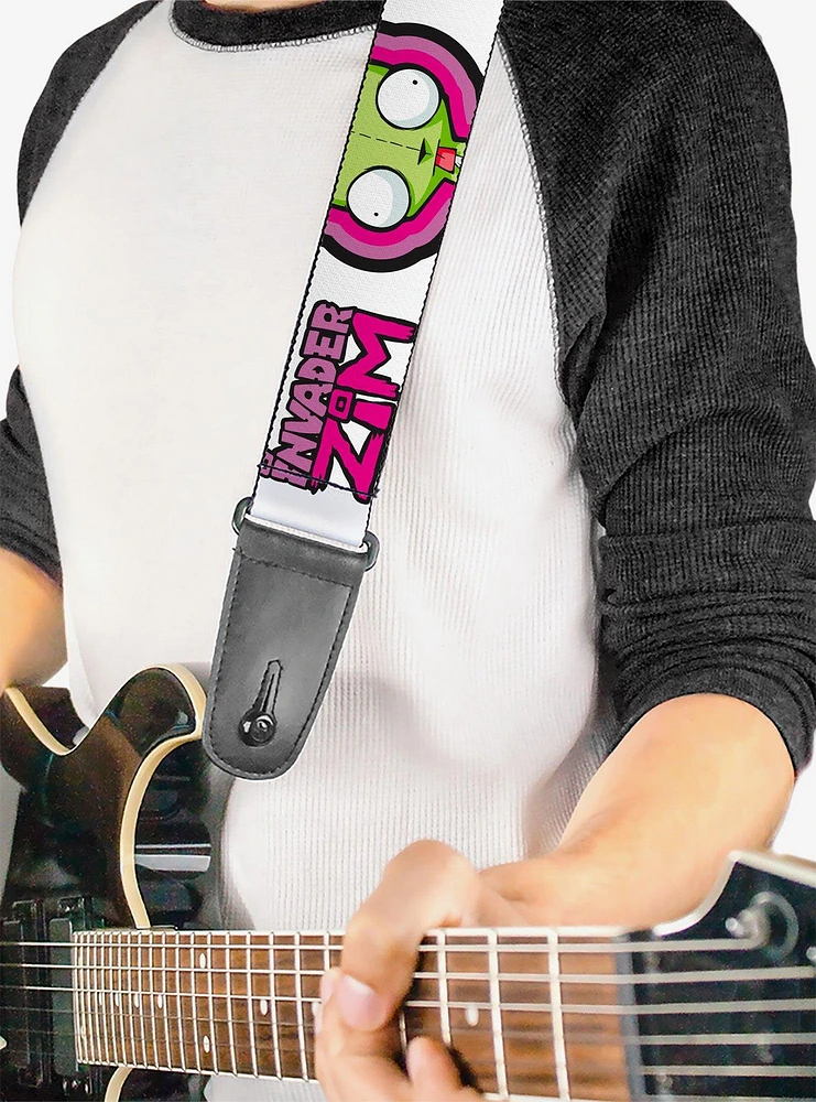 Invader Zim Title Logo and GIR Pose Close Up Guitar Strap