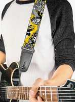 Teenage Mutant Ninja Turtles Shredder Pose and Icons Guitar Strap