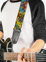 Scooby-Doo! and Shaggy Poses Munchies Tie Dye Guitar Strap